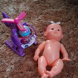 Purple and Pink Helicopter Toy with Doll